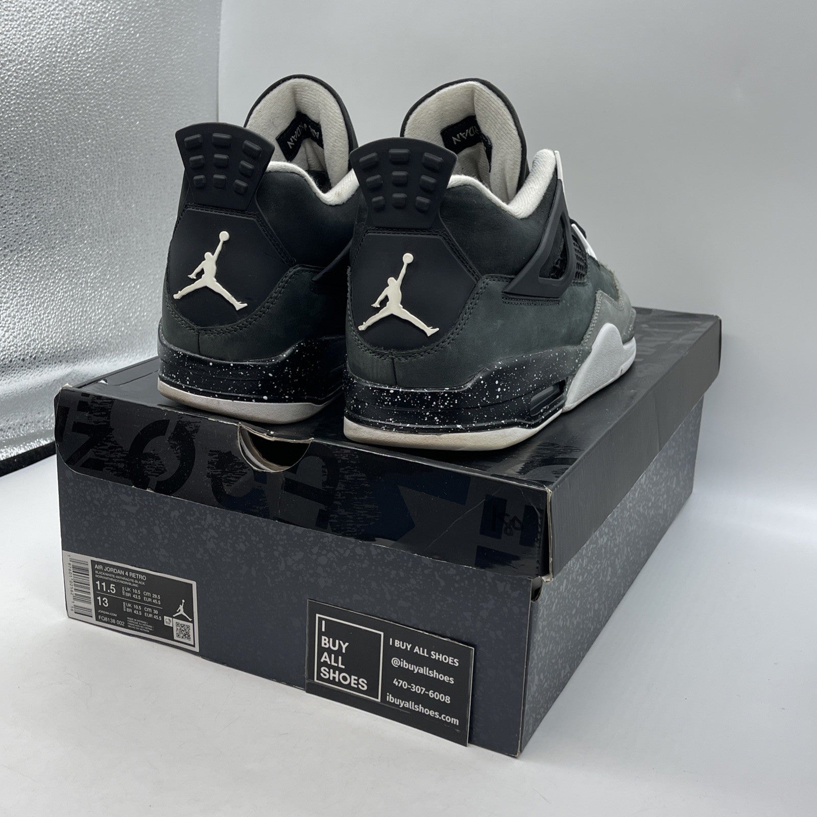 Size 11.5 - Air Jordan 4 Retro 2024 Fear Grey Black Suede (FQ8138-002)