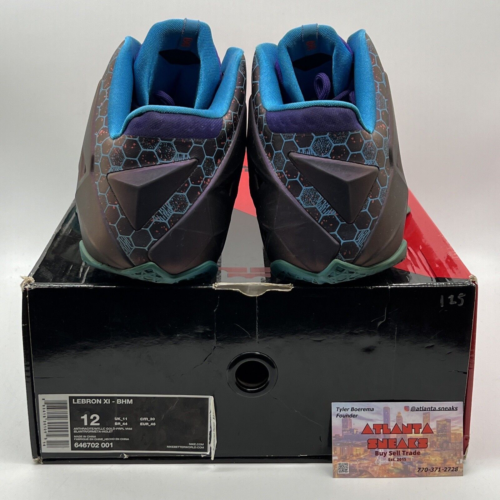Size 12 - Nike LeBron 11 Hornets Purple Blue (616175-500)