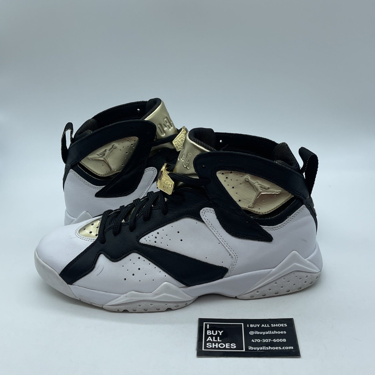 Size 9.5 - Air Jordan 7 Retro Champagne Black White Gold Leather (725093-140)
