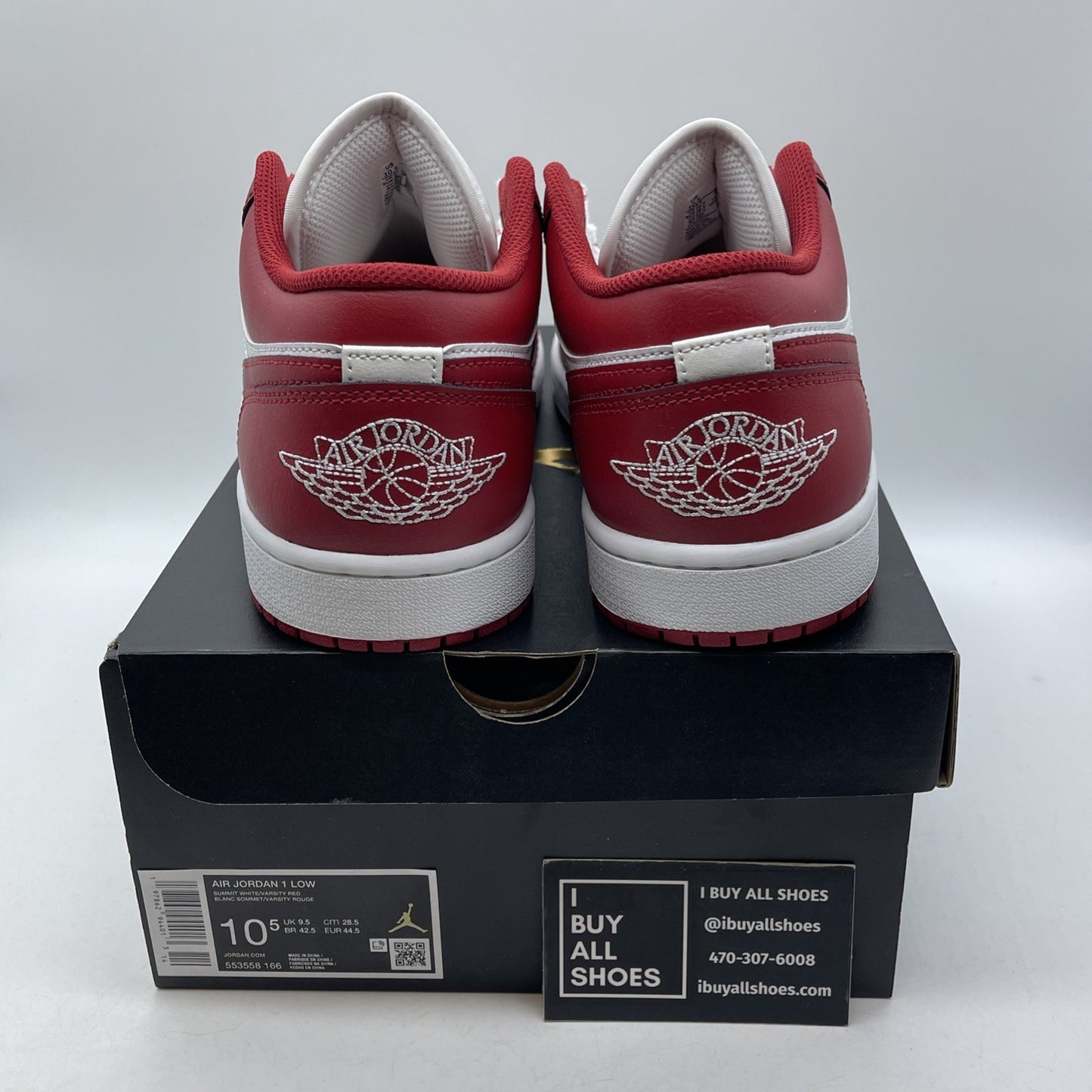 Size 10.5 - Air Jordan 1 Low New Beginnings Red White Leather (553558-166)