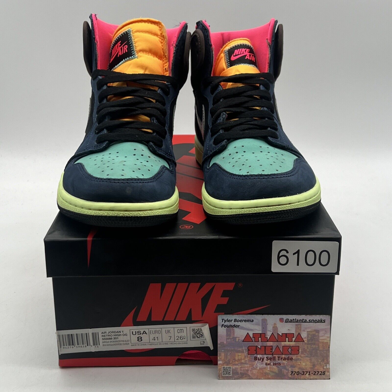 Size 8 - Jordan 1 Retro High Tokyo Bio Hack Pink Yellow Blue Brown (555088-201)