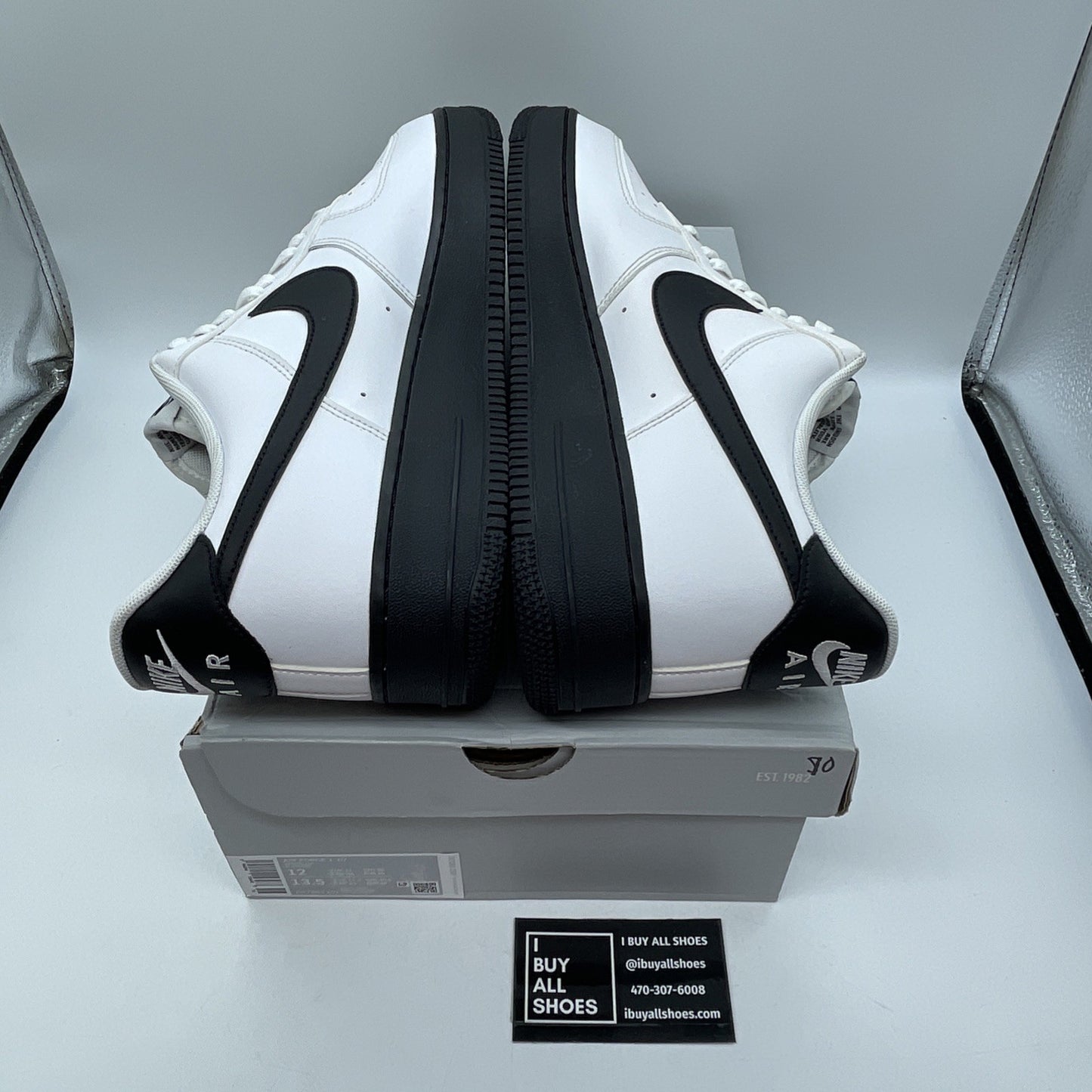 Size 12 - Nike Air Force 1 Low White Black Sole Leather (CK7663-101)
