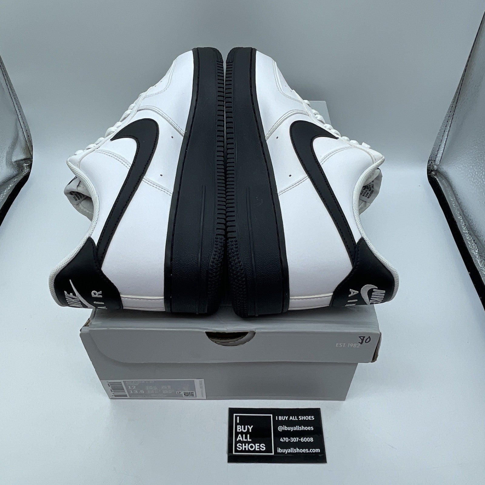 Size 12 - Nike Air Force 1 Low White Black Sole Leather (CK7663-101)