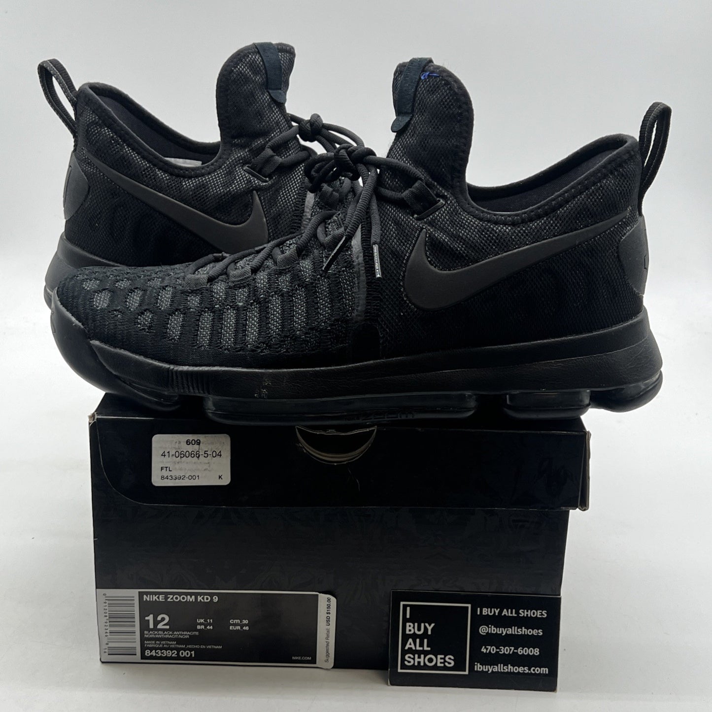Size 12 - Nike KD 9 Black Space (843392-001)