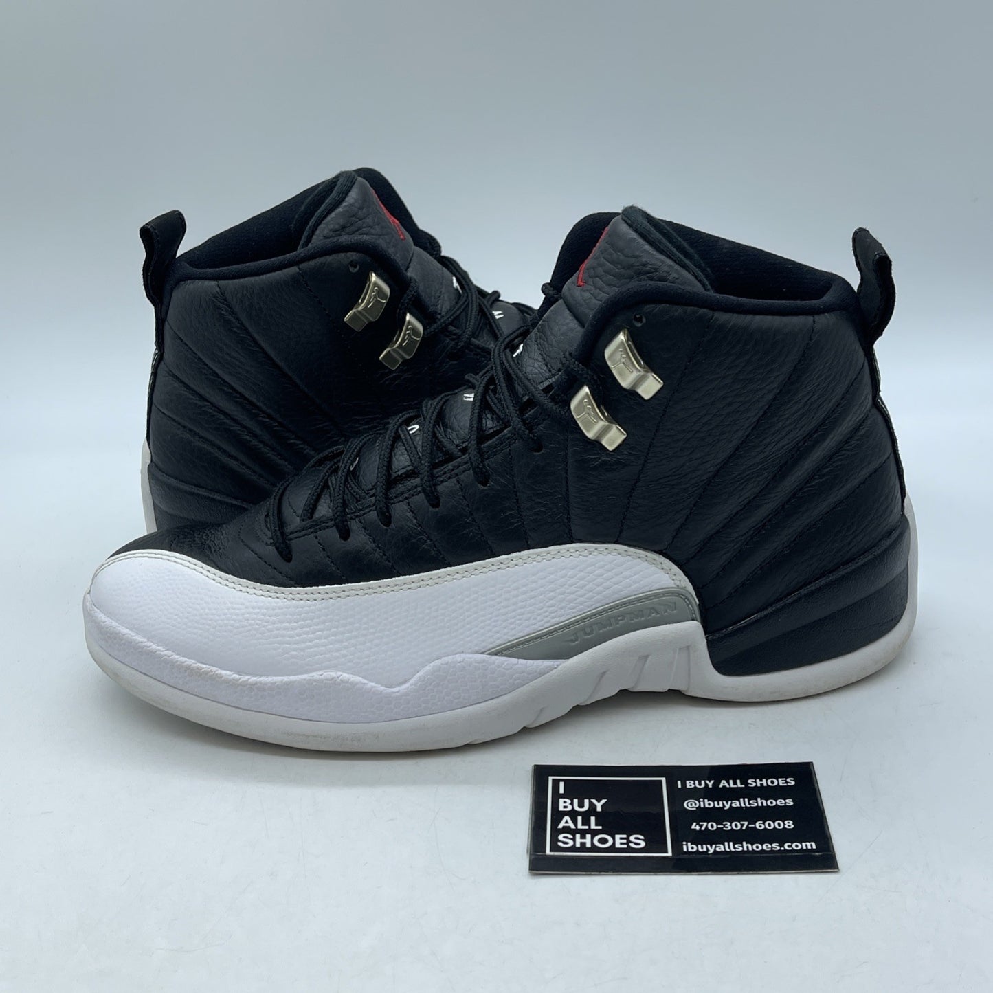 Size 9 - Jordan 12 Retro Mid Playoff Black White Red Leather (CT8013-006)