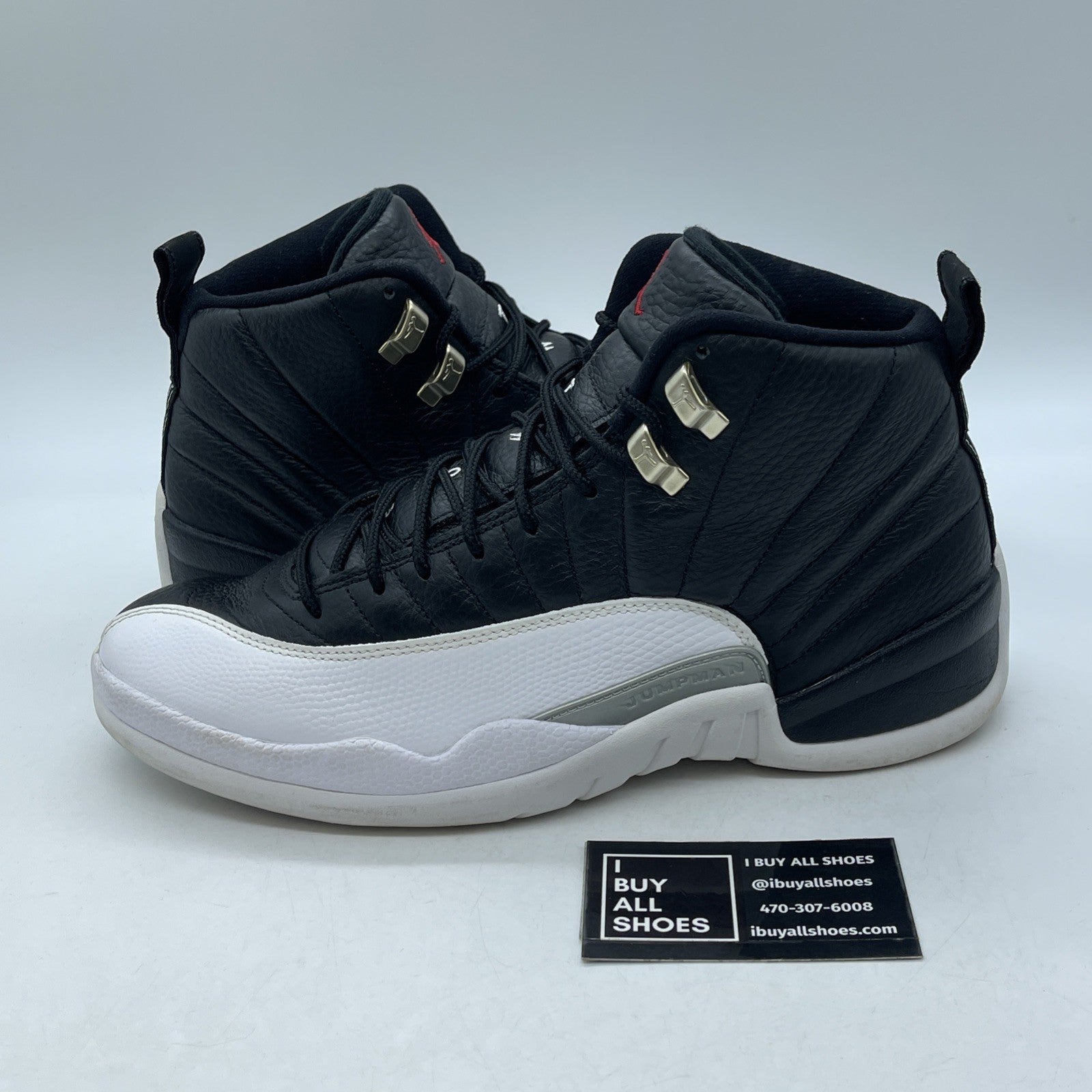 Size 9 - Jordan 12 Retro Mid Playoff Black White Red Leather (CT8013-006)