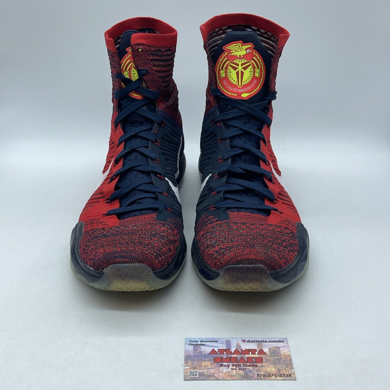 Size 14 - Nike Kobe 10 Elite High American Blue White Red Suede (718763-614)