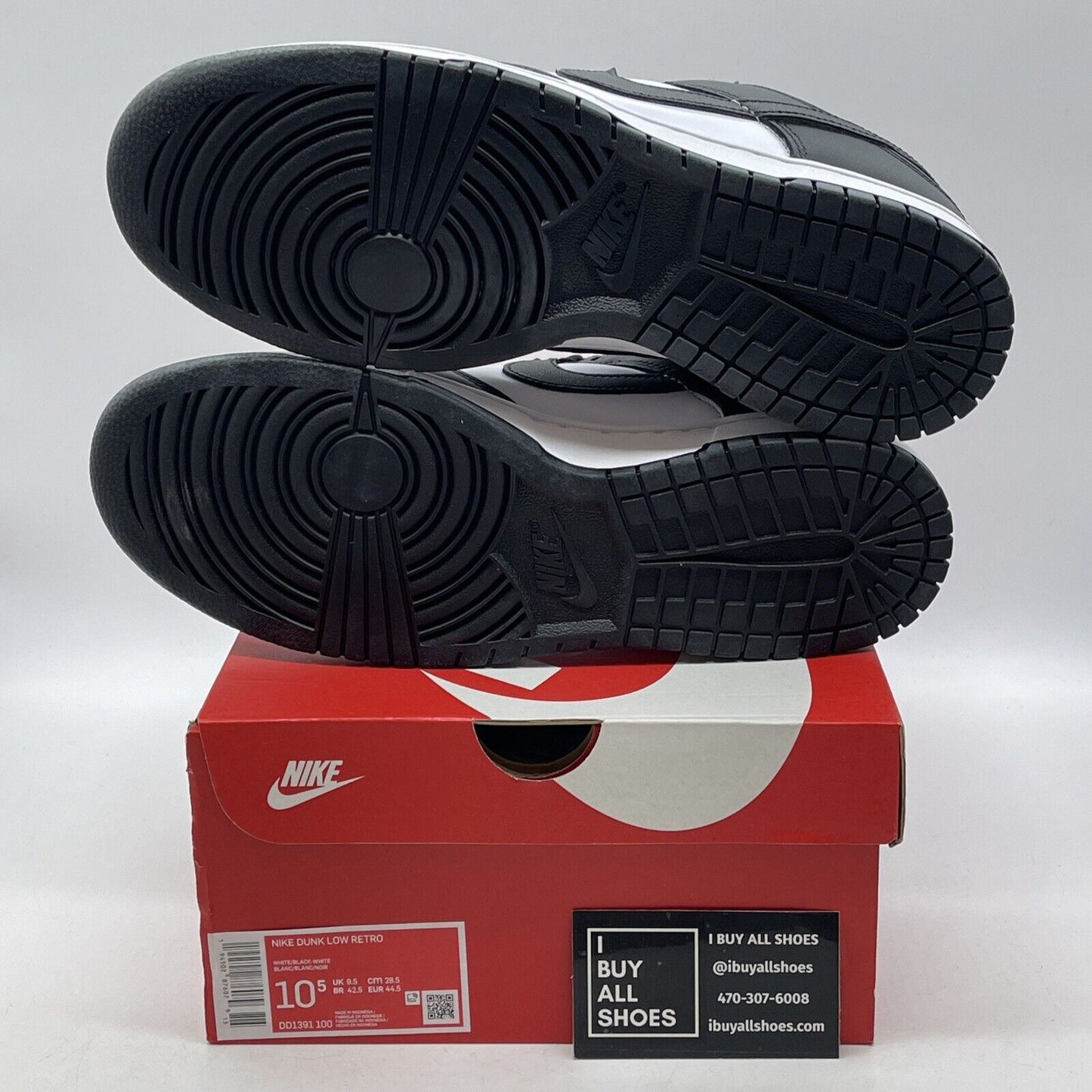 Size 10.5 - Nike Dunk Low Black White Suede Leather  (DD1391-100)