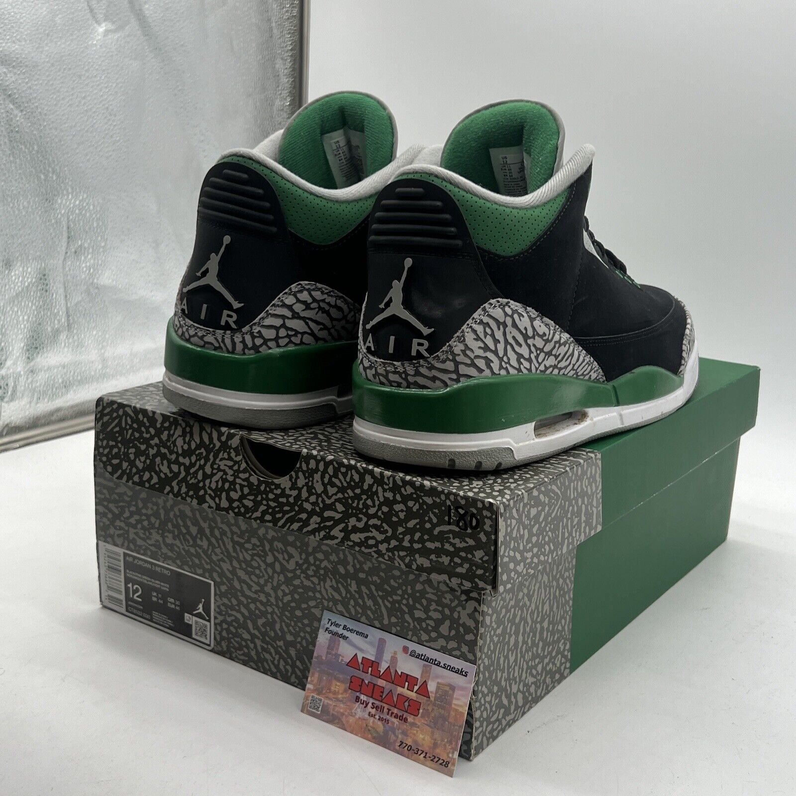 Size 12 - Jordan 3 Retro Mid Pine Green Black Grey Suede (CT8532-030)