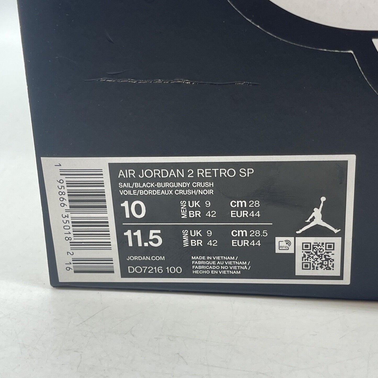 Size 10 - Jordan 2 A Ma Maniere Black Burgundy Tan Suede (DO7216-100)