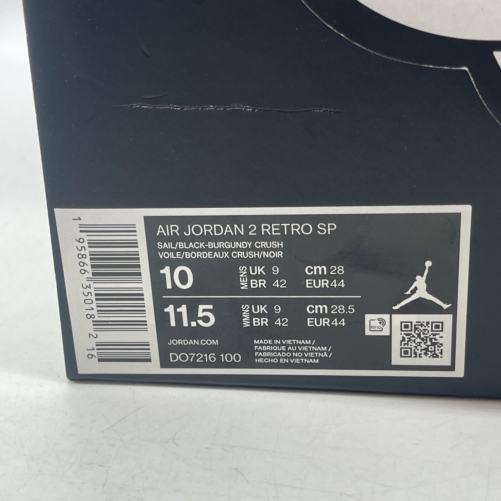 Size 10 - Jordan 2 A Ma Maniere Black Burgundy Tan Suede (DO7216-100)