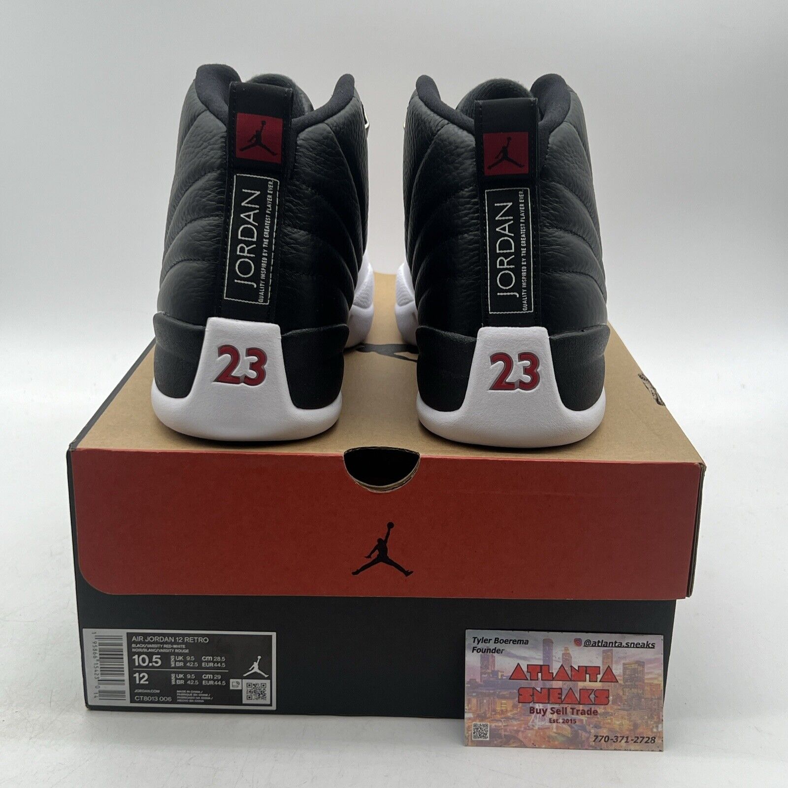 Size 10.5 - Jordan 12 Retro Mid Playoff Black White Leather (CT8013-006)