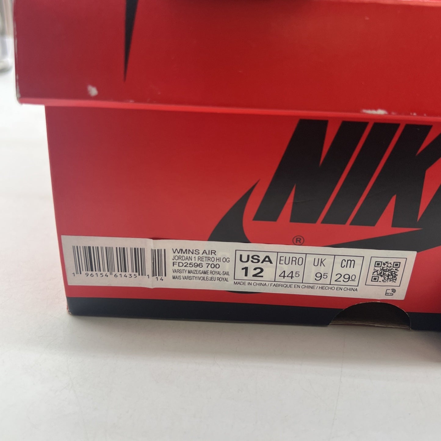Size 12 - Air Jordan 1 Retro OG High Reverse Laney W (FD2596-700)