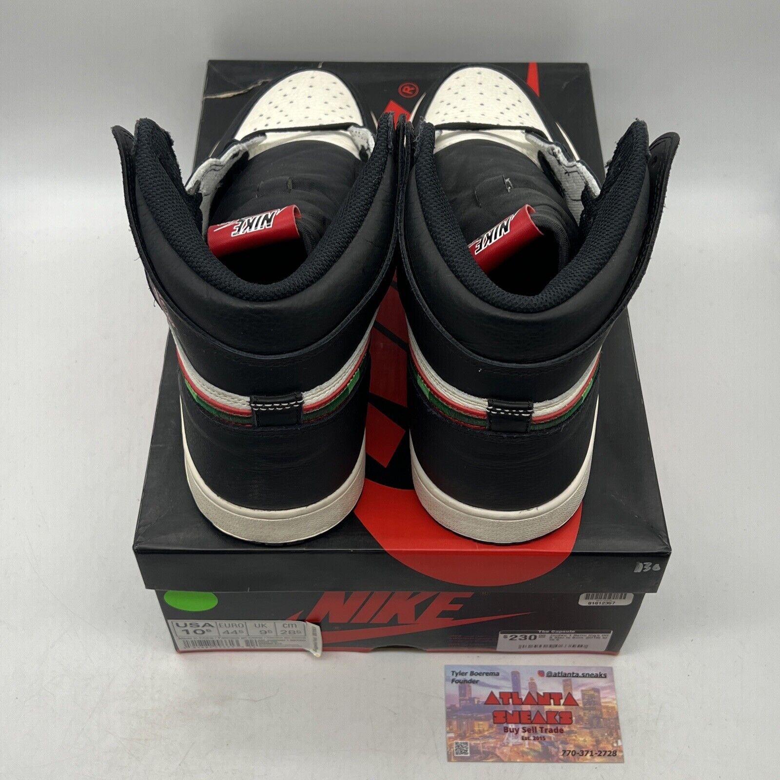 Size 10.5 - Air Jordan 1 Retro OG High A Star Is Born Black Red Green 555088-015