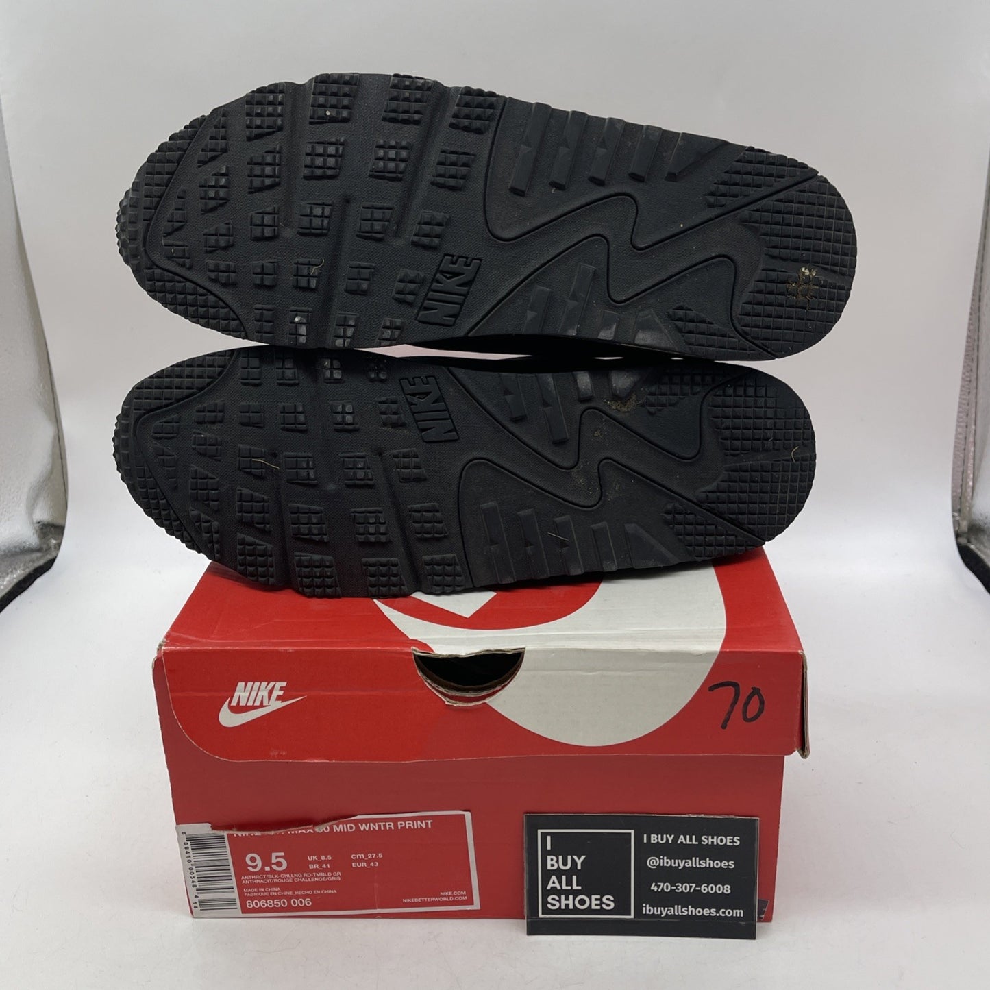Size 9.5 - Nike Air Max 90 Winter Mid Anthracite (806850-006)