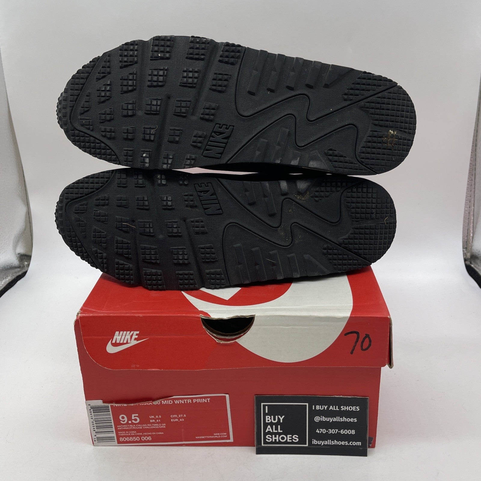 Size 9.5 - Nike Air Max 90 Winter Mid Anthracite (806850-006)