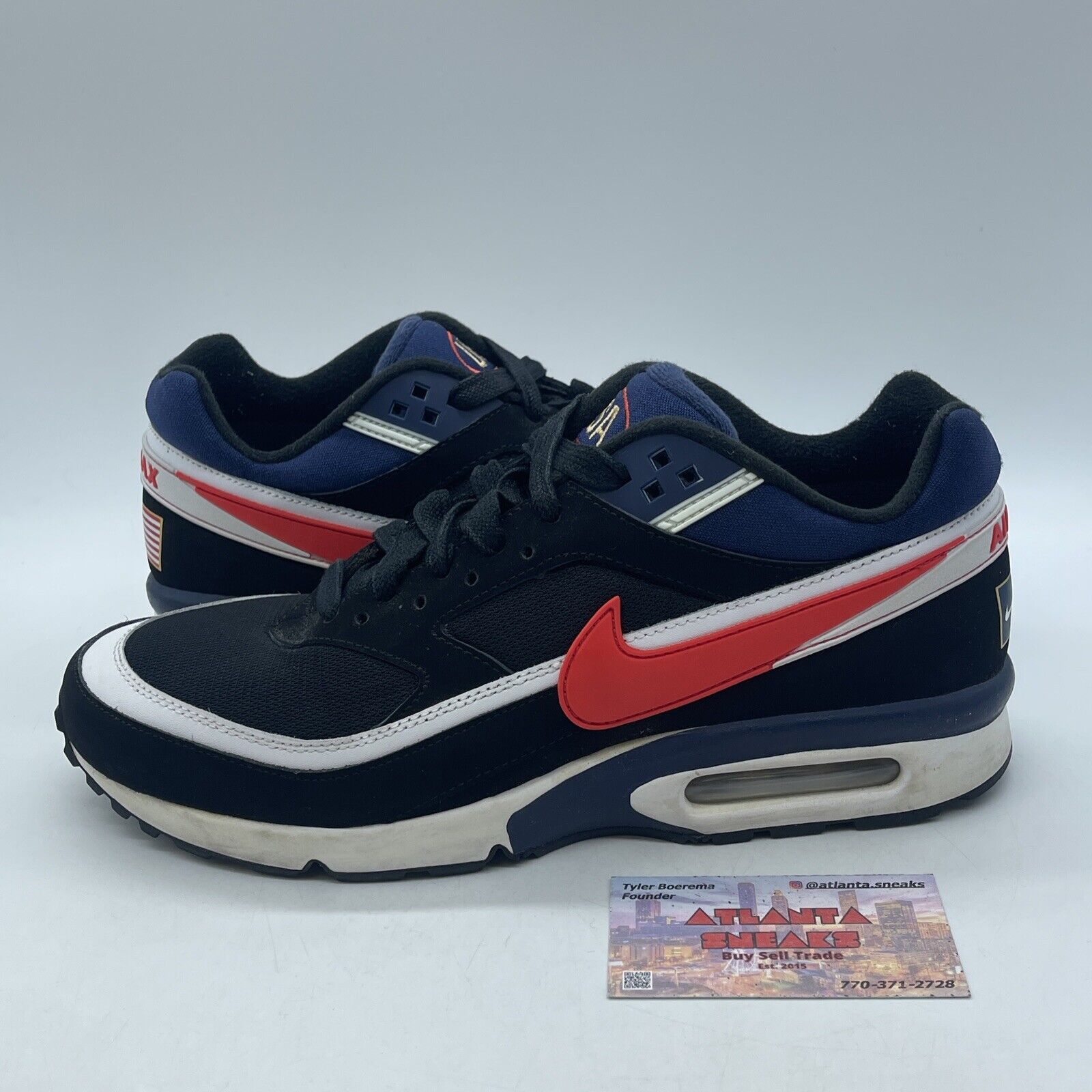 Size 10 - Nike Air Max BW Olympic Blue Black Suede White Leather (819523-064)