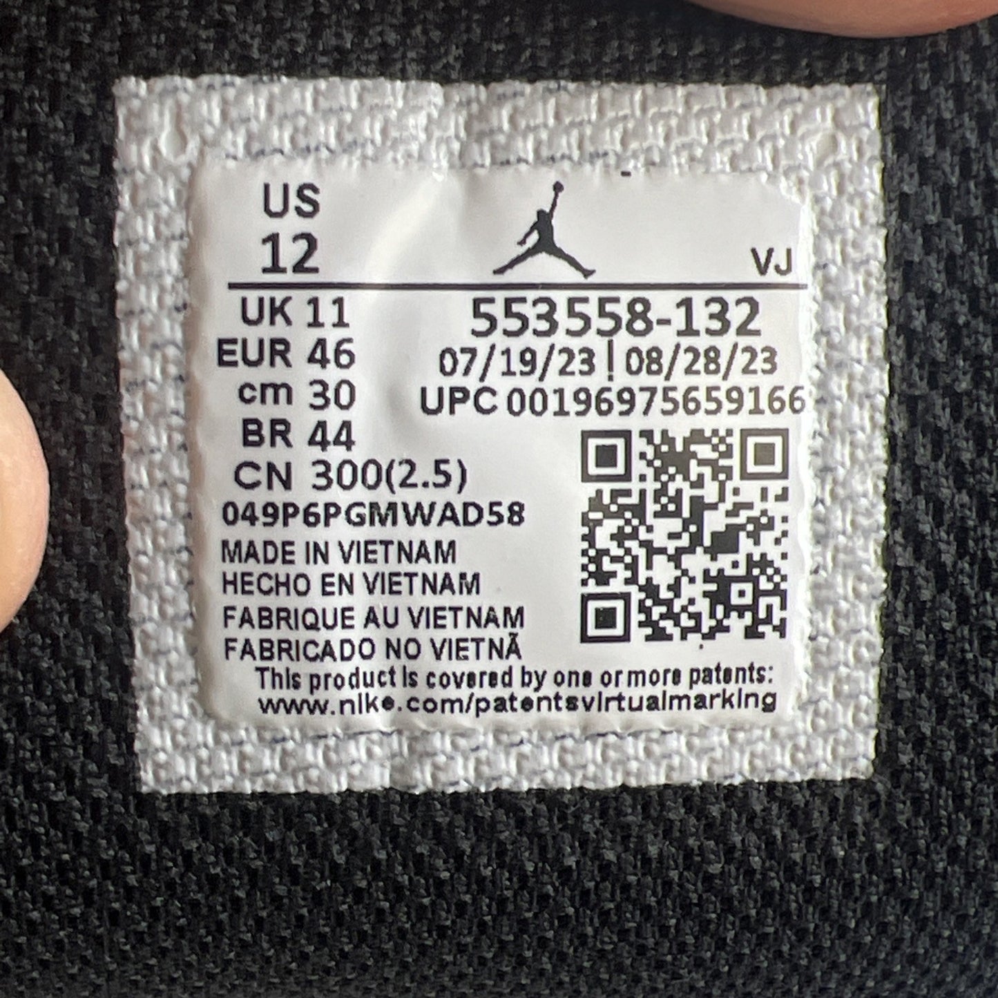Size 12 - Air Jordan 1 Low White Black (553558-132)