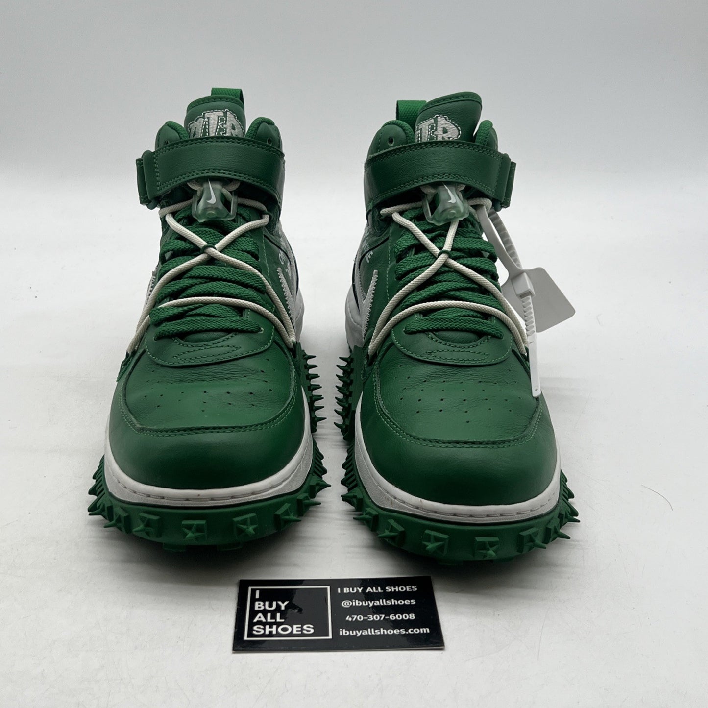 Size 12 - Nike Off-White x Air Force 1 SP Leather Mid Pine Green (DR0500-300)