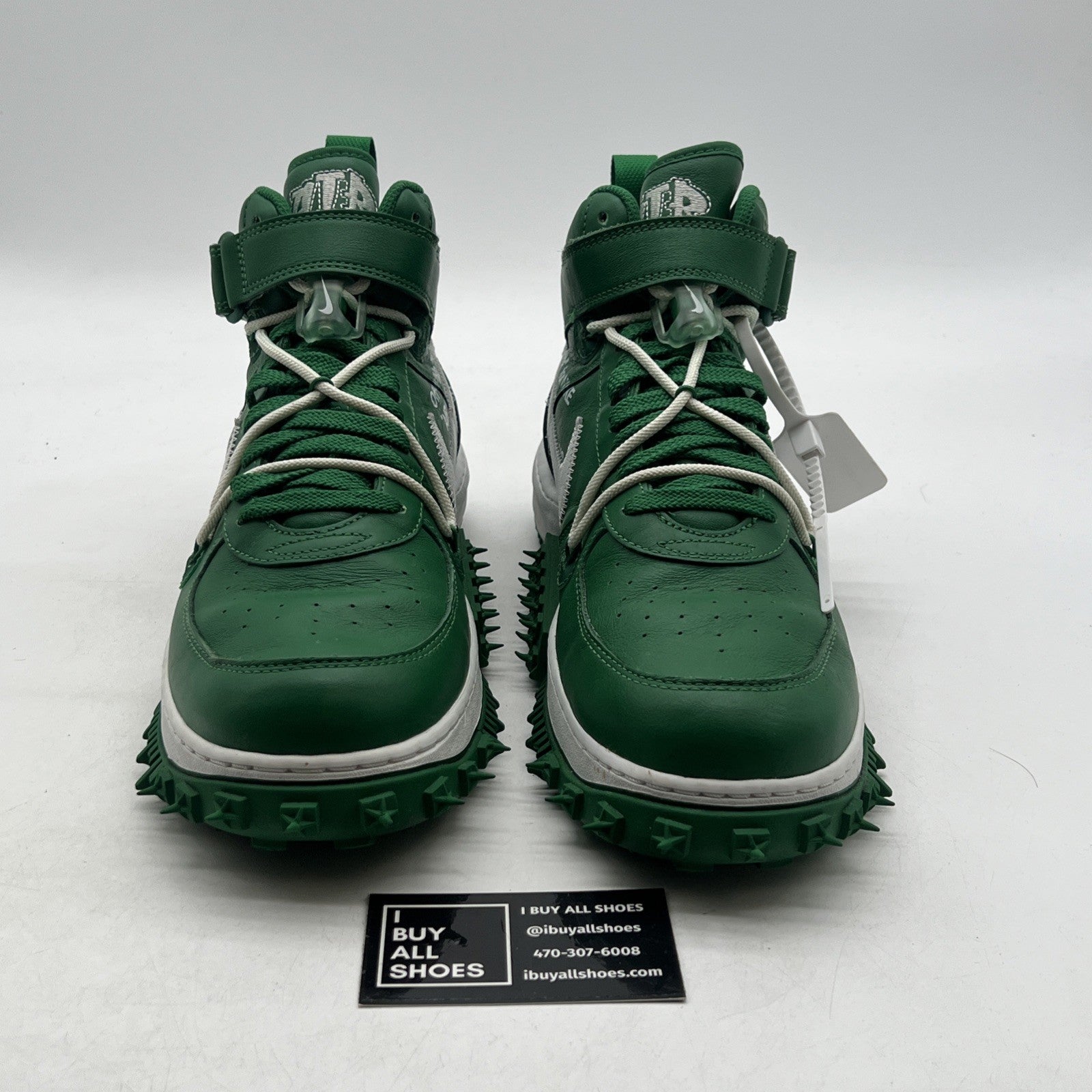 Size 12 - Nike Off-White x Air Force 1 SP Leather Mid Pine Green (DR0500-300)