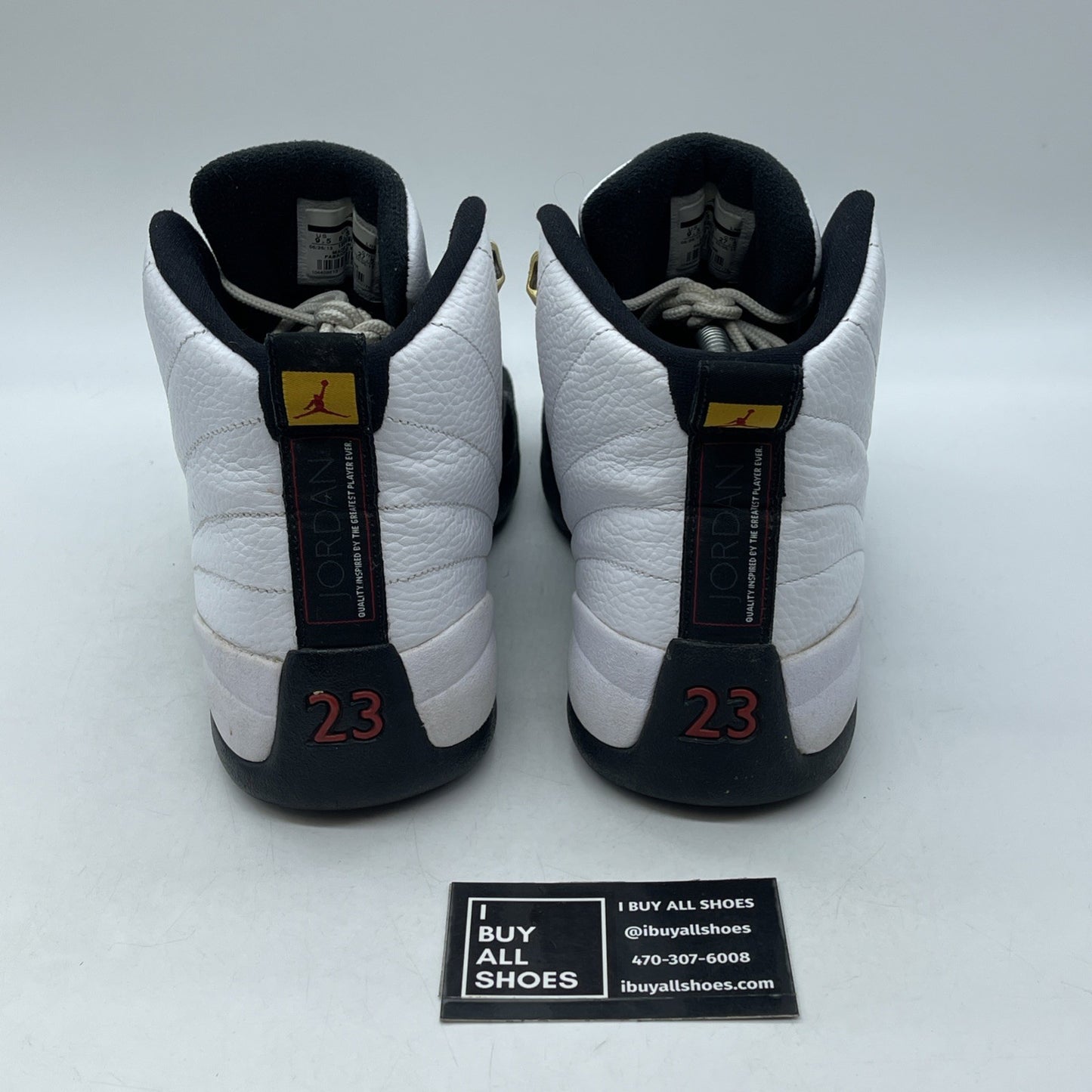 Size 9.5 - Air Jordan 12 Retro taxi release 2013 Black White Leather (130690-125
