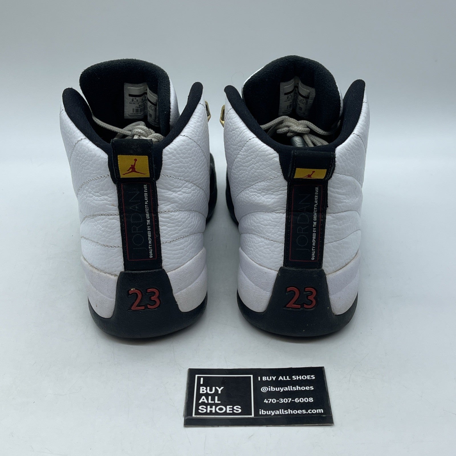 Size 9.5 - Air Jordan 12 Retro taxi release 2013 Black White Leather (130690-125