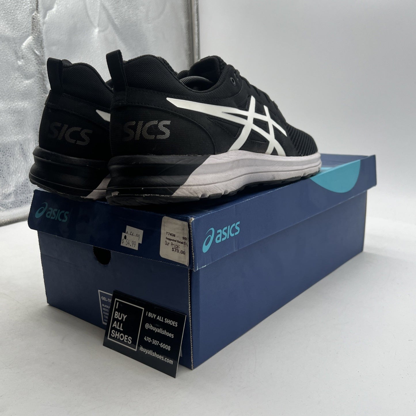 Size - 11.5 - Asics Mens Gel-Torrance Running Shoes Black White (T745N-9001)