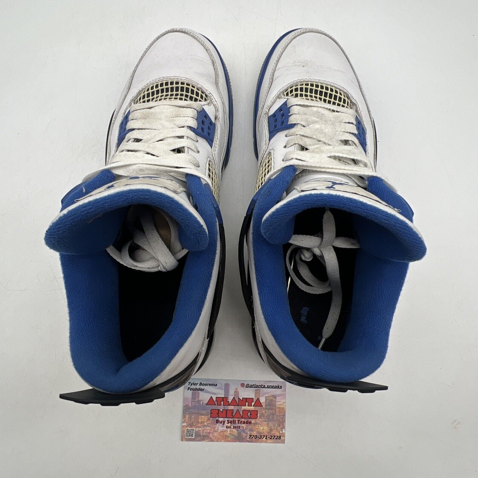 Size 11 - Jordan 4 Retro Mid Motorsports White Black Leather (308497-117)