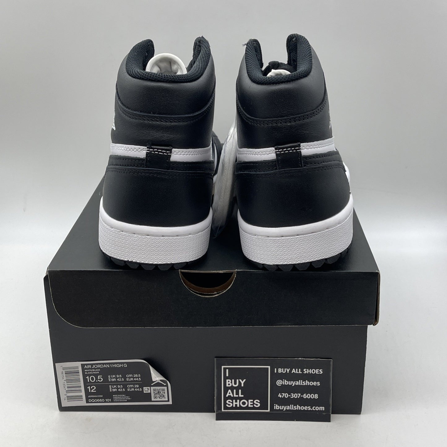 Size 10.5 - Air Jordan 1 High Golf Panda Black White Leather (DQ0660-101)