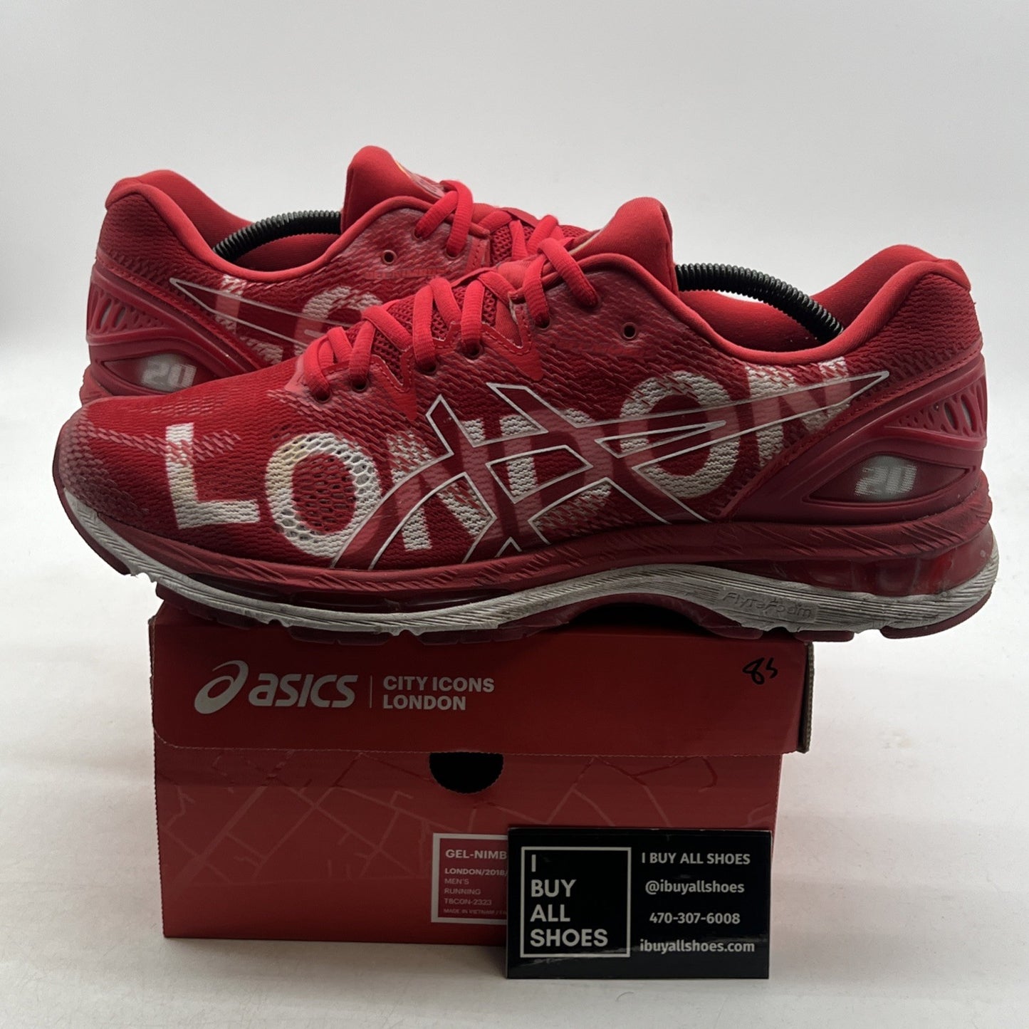 Size 11.5 - Asics Gel-Nimbus 20 City Icon London Ltd Edition Red (T8C0N-2323)