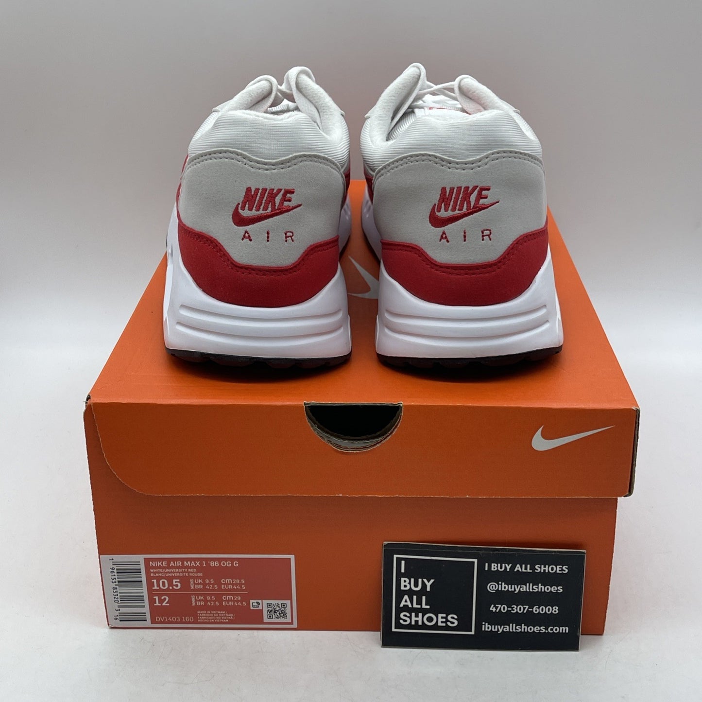 Size 10.5 - Nike Air Max 1 '86 OG Golf Big Bubble Red (DV1403-160)