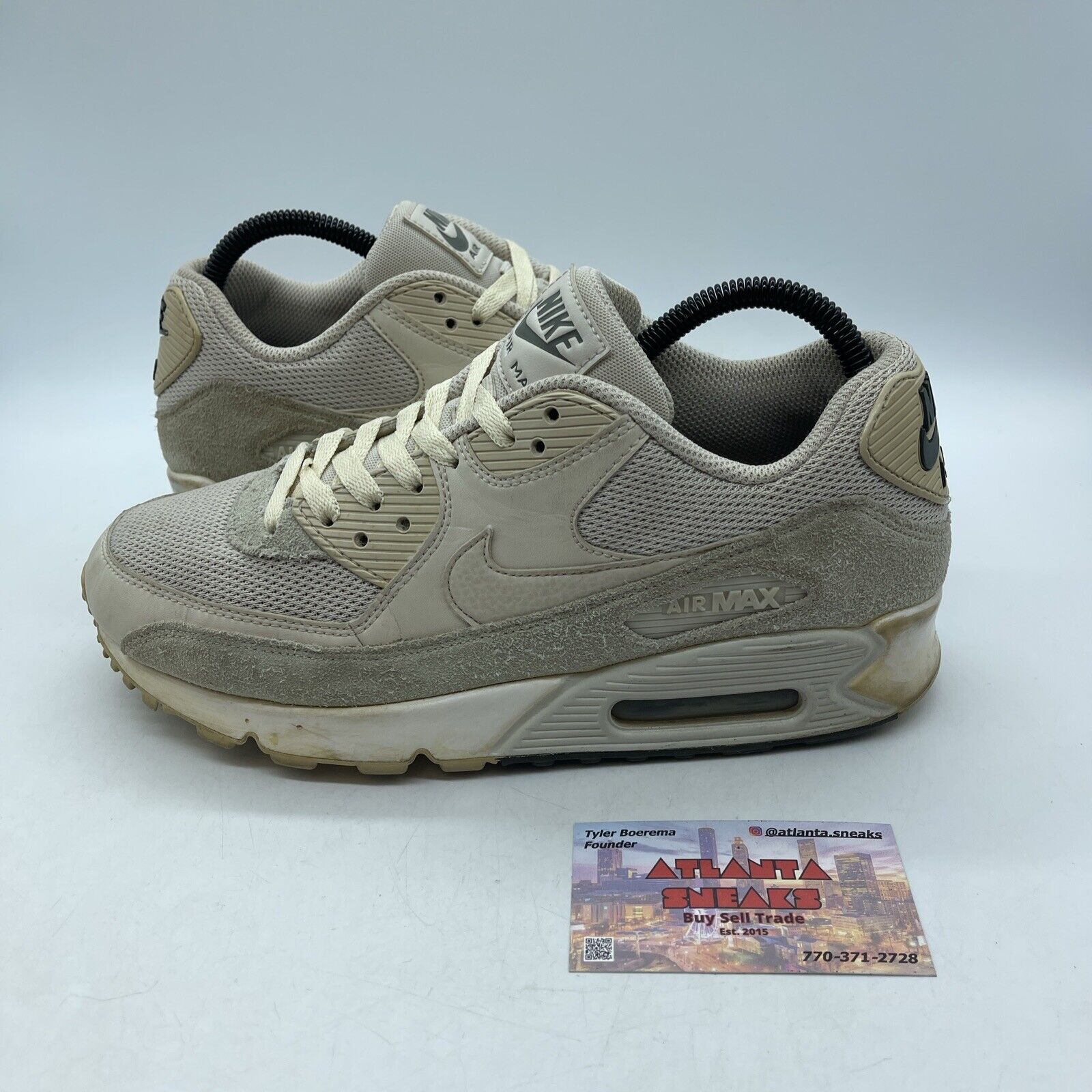 Size 8 - Nike Air Max 90 Essential Light Orewood Brown Suede Leather (537384-132
