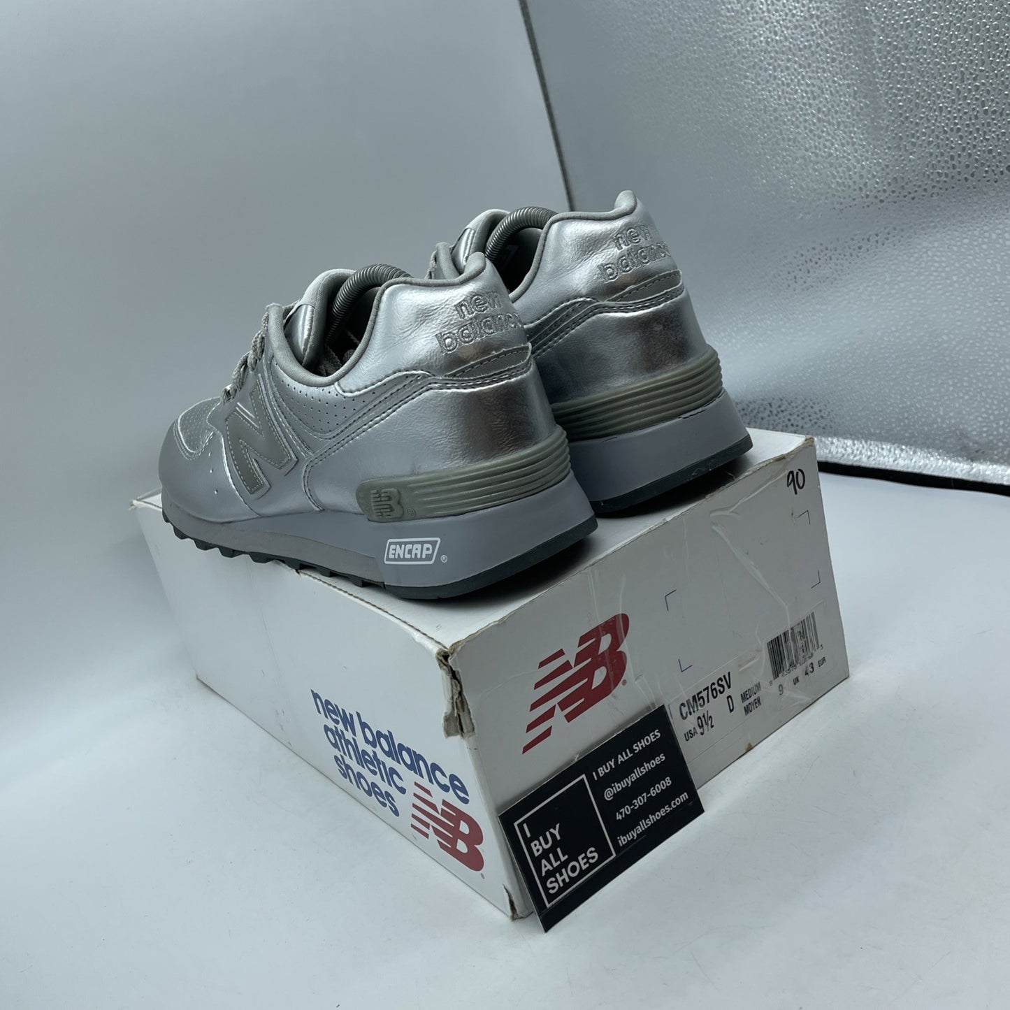 Size 9.5 - New Balance 576 Silver Leather (CM576SV)