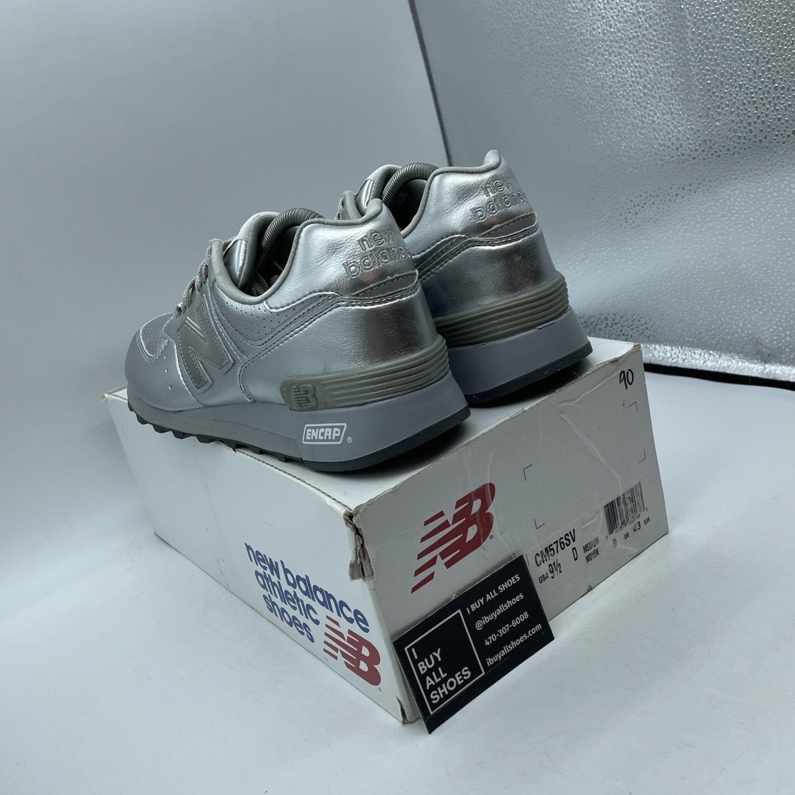 Size 9.5 - New Balance 576 Silver Leather (CM576SV)