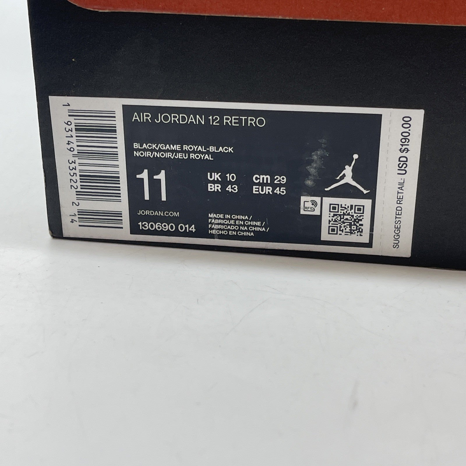Size 11 - Air Jordan 12 Retro 2009 Nubuck Blue Black Suede Leather (130690-014)