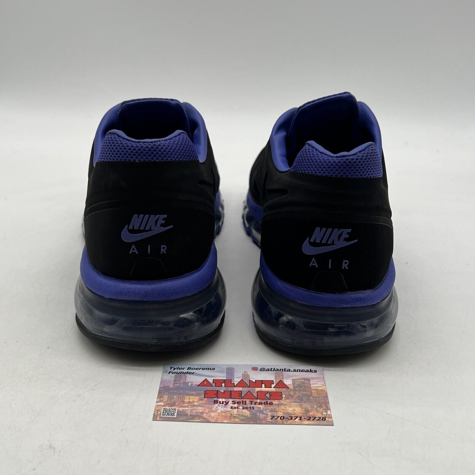 Size 11.5 - Nike Air Max EXT Running Shoes Black Purple Violet 2013 (554967-051)