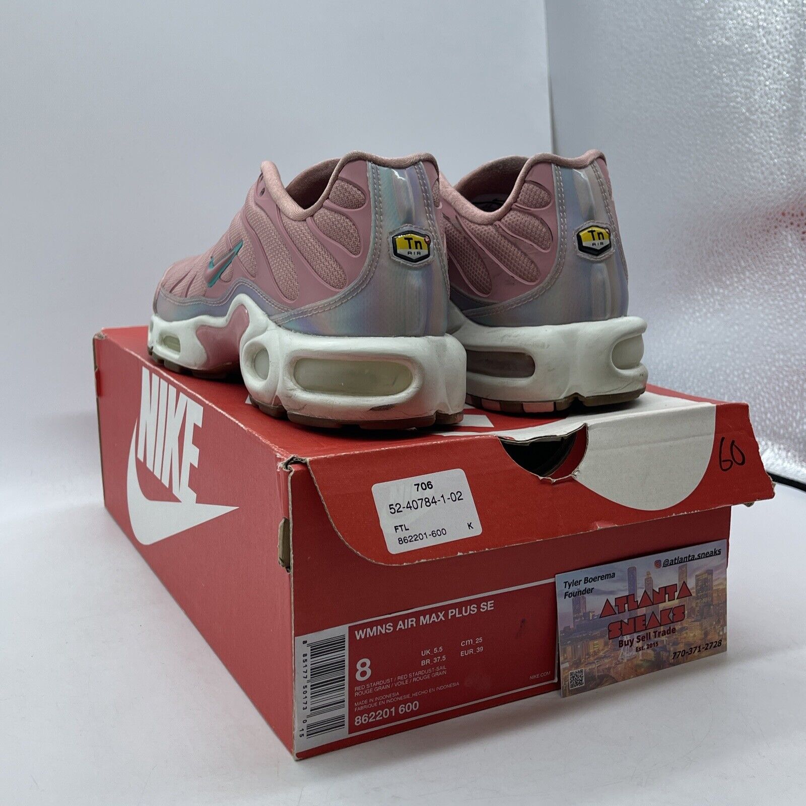 Size 8W - Nike Air Max Plus SE Red Stardust Pink White Blue (862201-600)