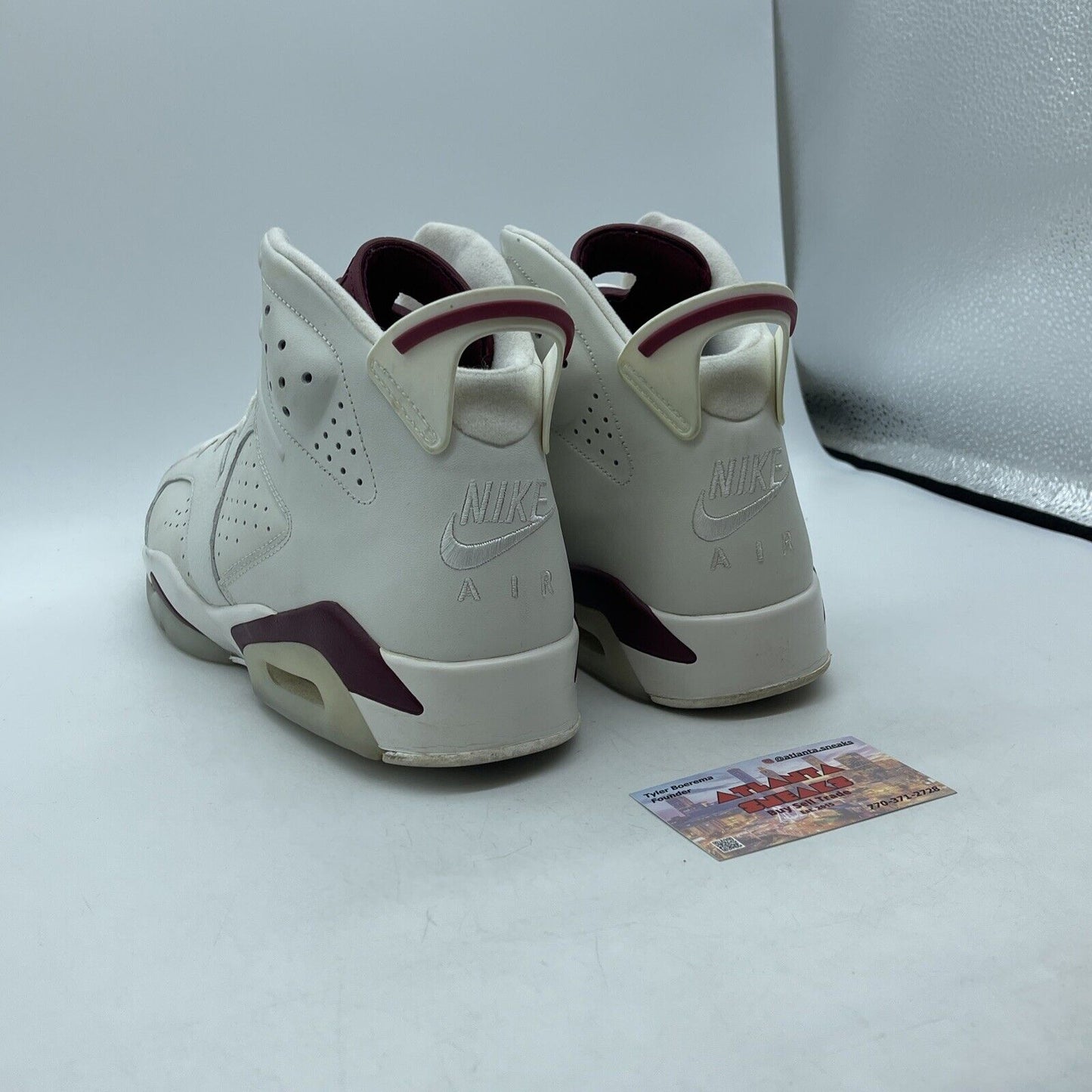 Size 12 - Air Jordan 6 Retro 2015 Maroon Burgundy White Leather (384664-116)