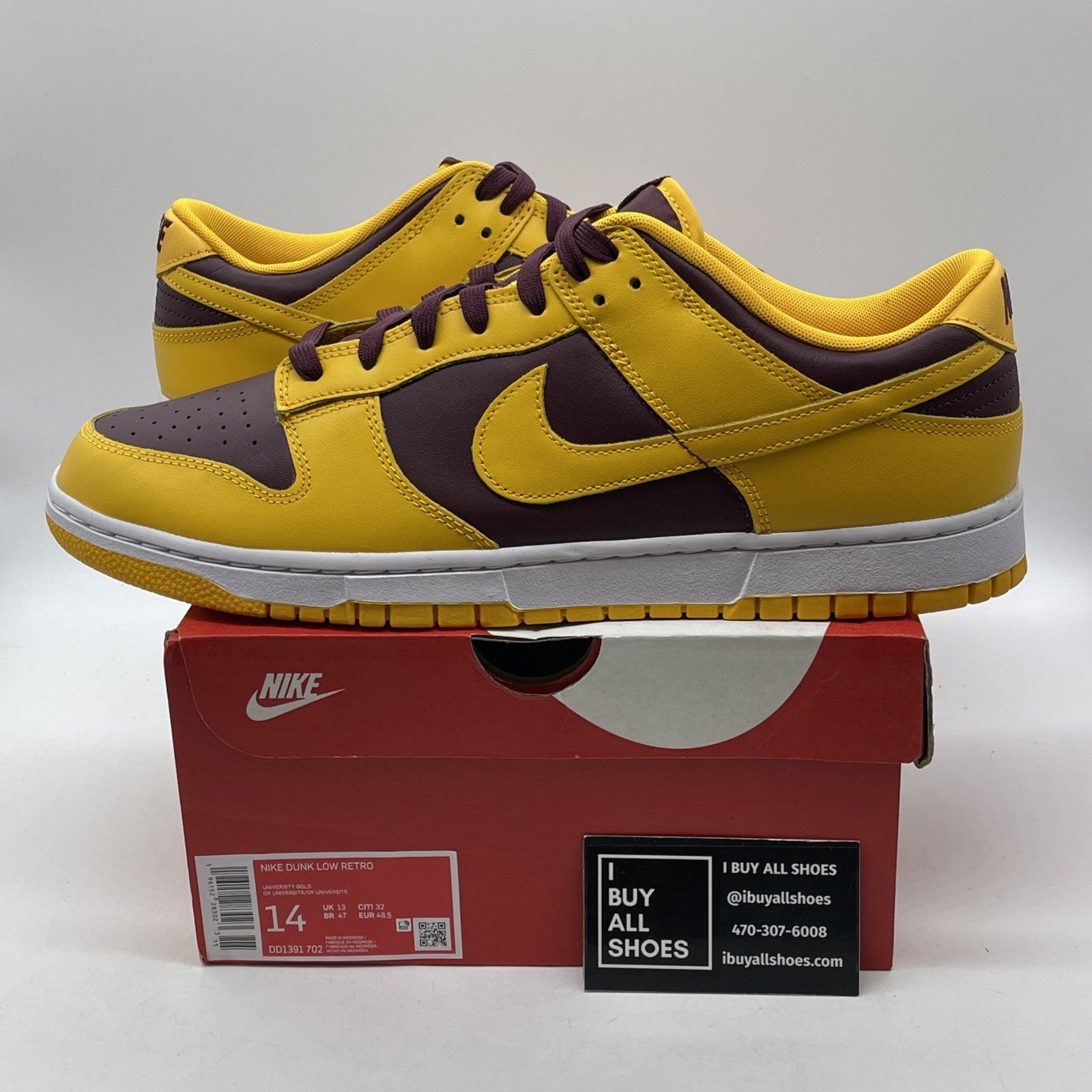 Size 14 - Nike Dunk Low Retro Arizona State Sun Devils Yellow (DD1391-702)