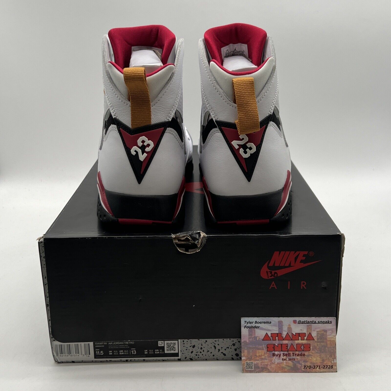 Size 11.5 - Jordan 7 Cardinal 2022 Black Yellow White Red Leather (CU9307-106)