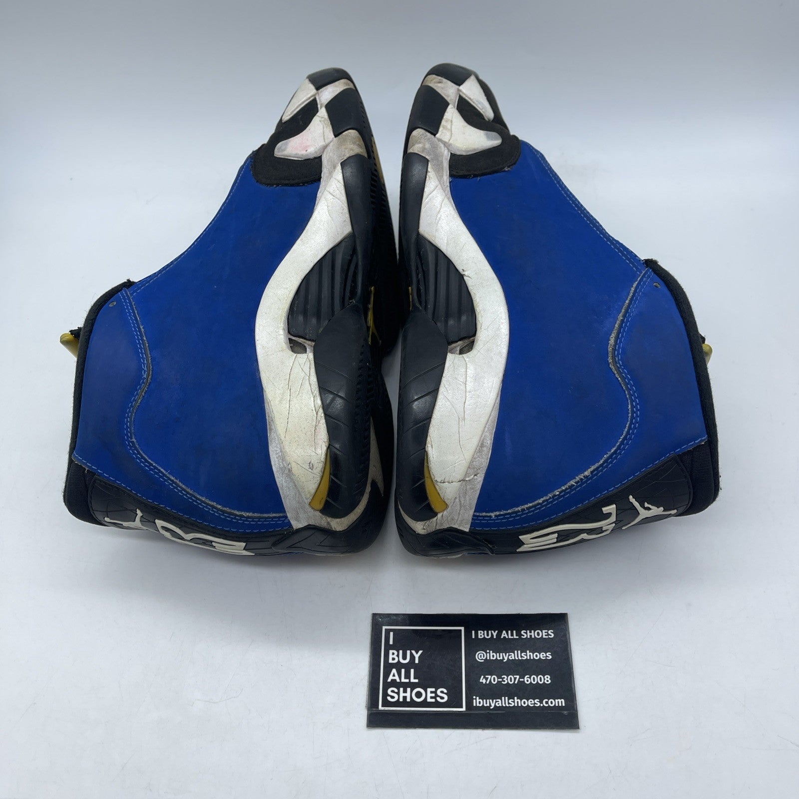 Size 9 - Air Jordan 14 Retro Laney Blue Black White Suede (487471-407)