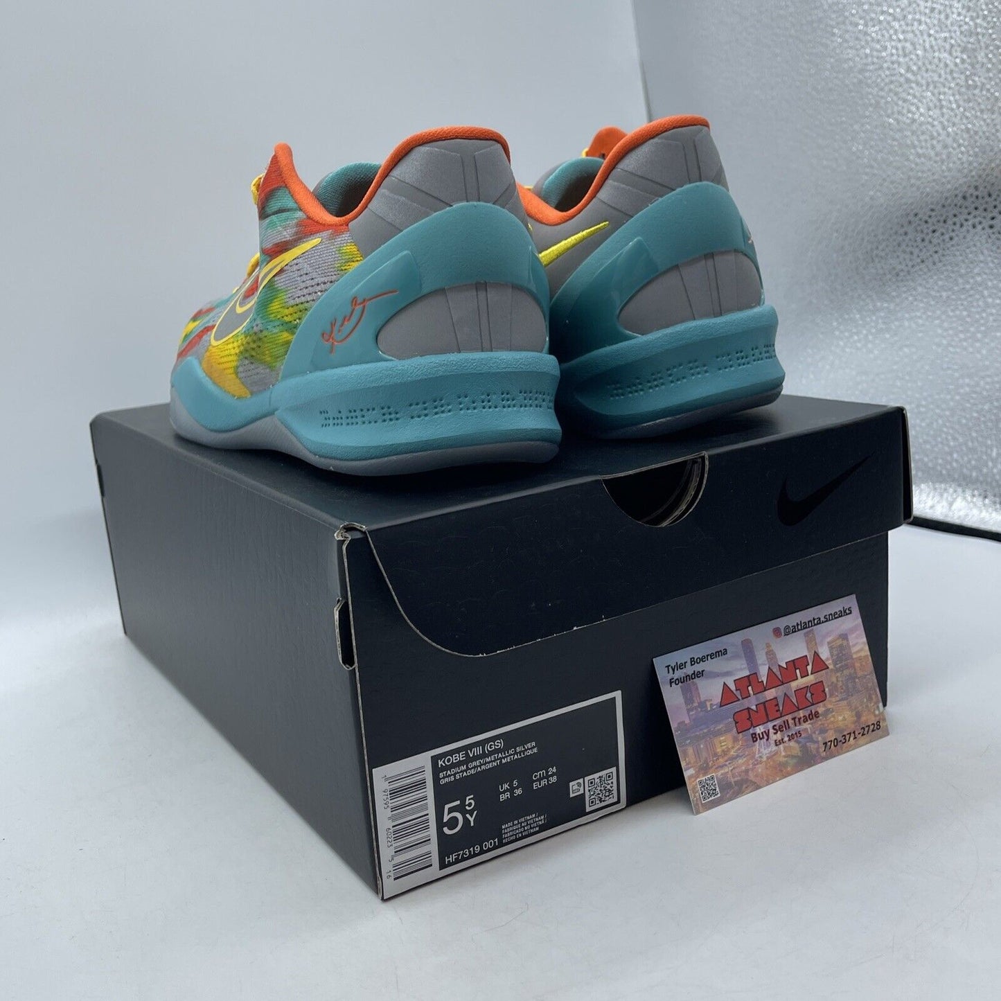 Size 5.5Y - Nike Kobe 8 Protro 2024 Venice Beach Yellow Blue Orange (HF7319-001)