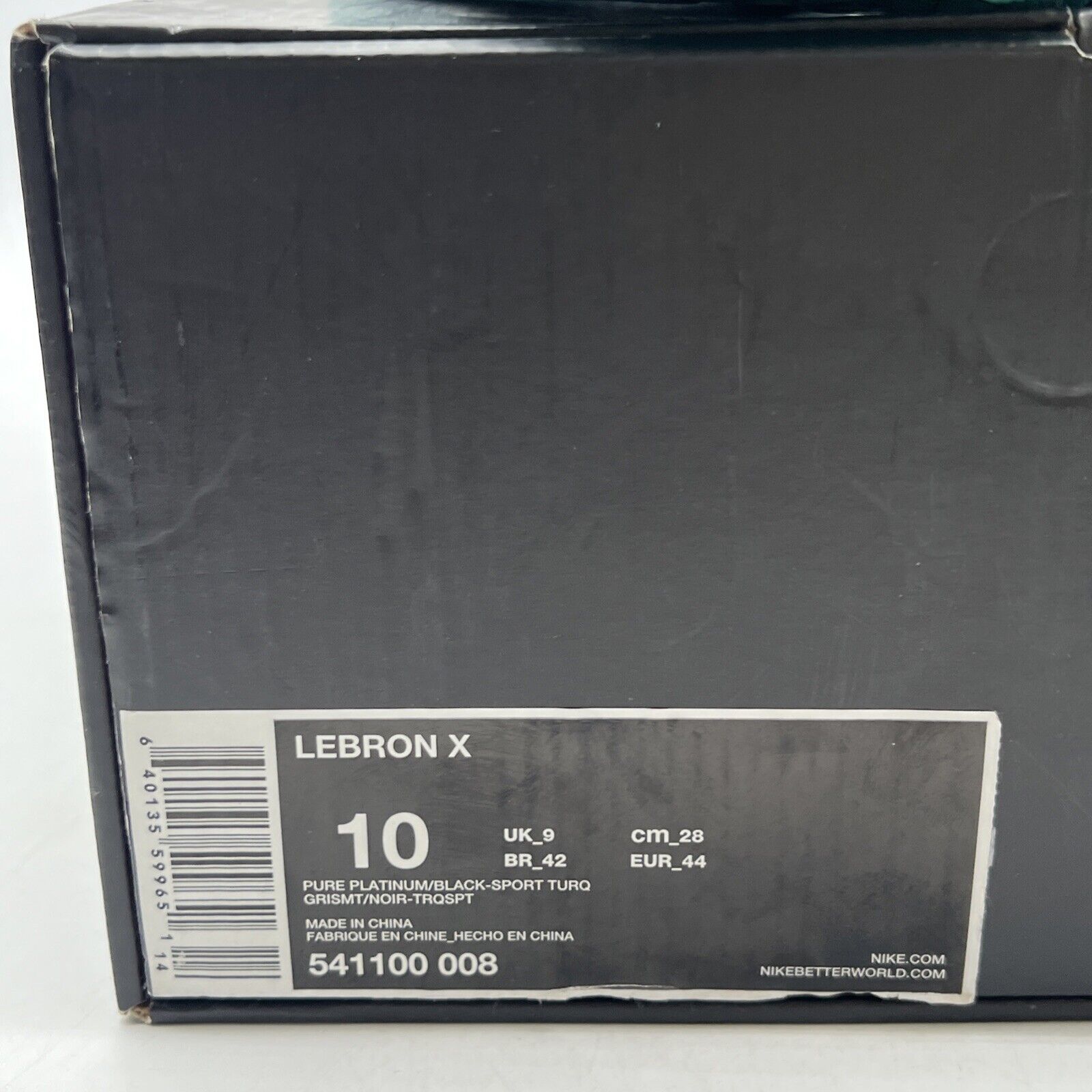 Size 10 - Nike LeBron 10 Pure Platinum (541100-008