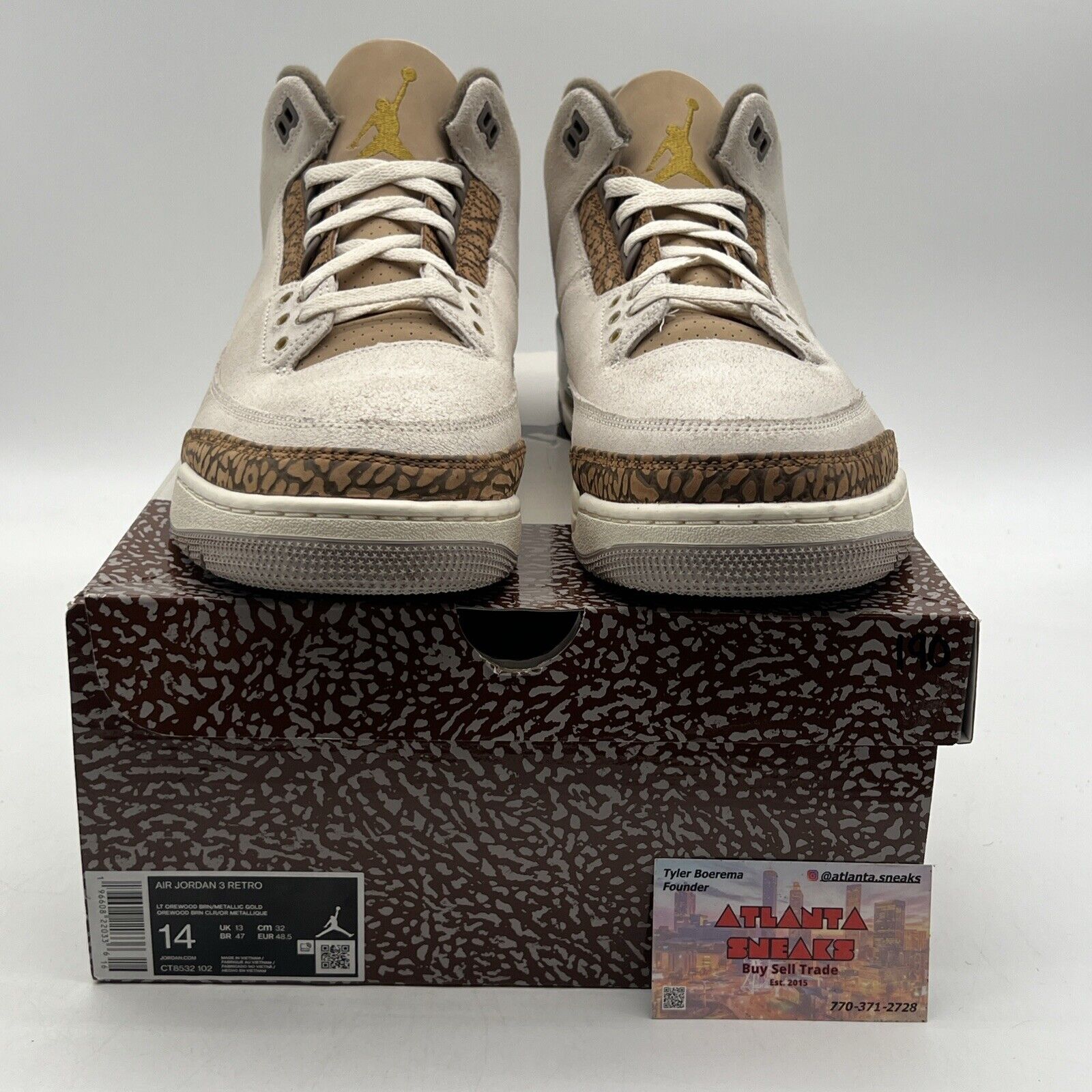 Size 14 - Jordan 3 Retro Low Palomino Brown Tan Suede (CT8532-102)