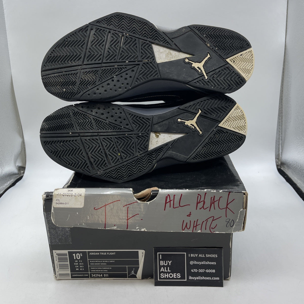 Size 10.5 - Air Jordan True Flight Black (342964-011)