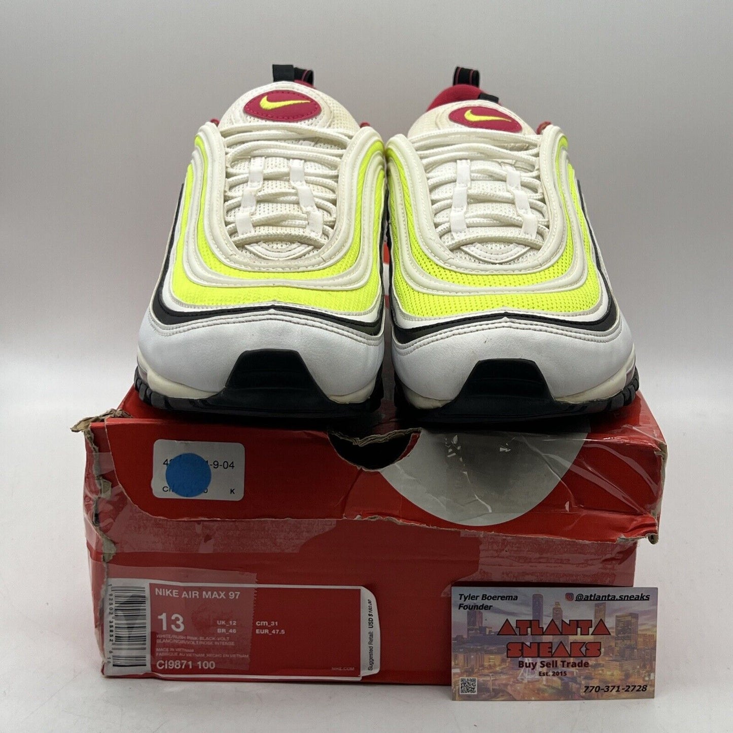 Size 13 - Nike Air Max 97 Volt Pink White Black (CI9871-100)