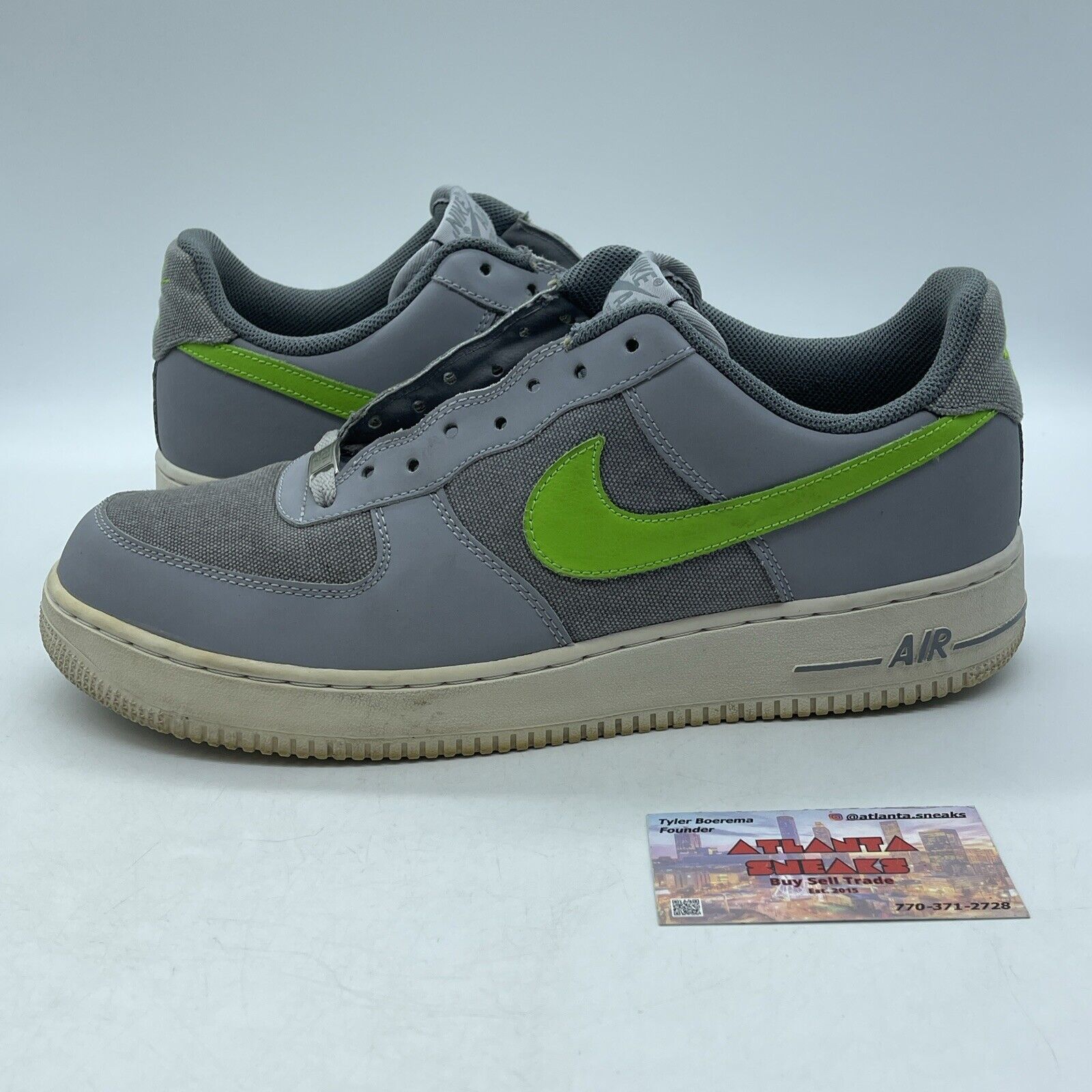 Size 11.5 - Nike Air Force 1 Low Wolf Grey Green (488298-009)