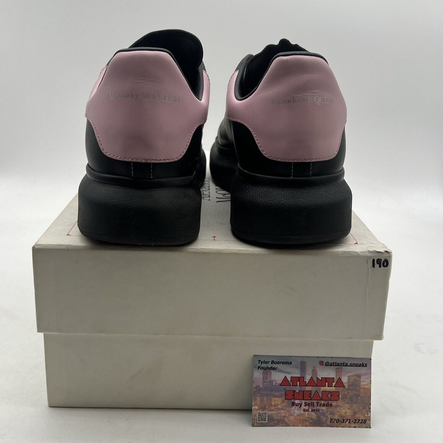 Size 11 - Alexander McQueen Men's Oversized Leather Sneakers Black Pink