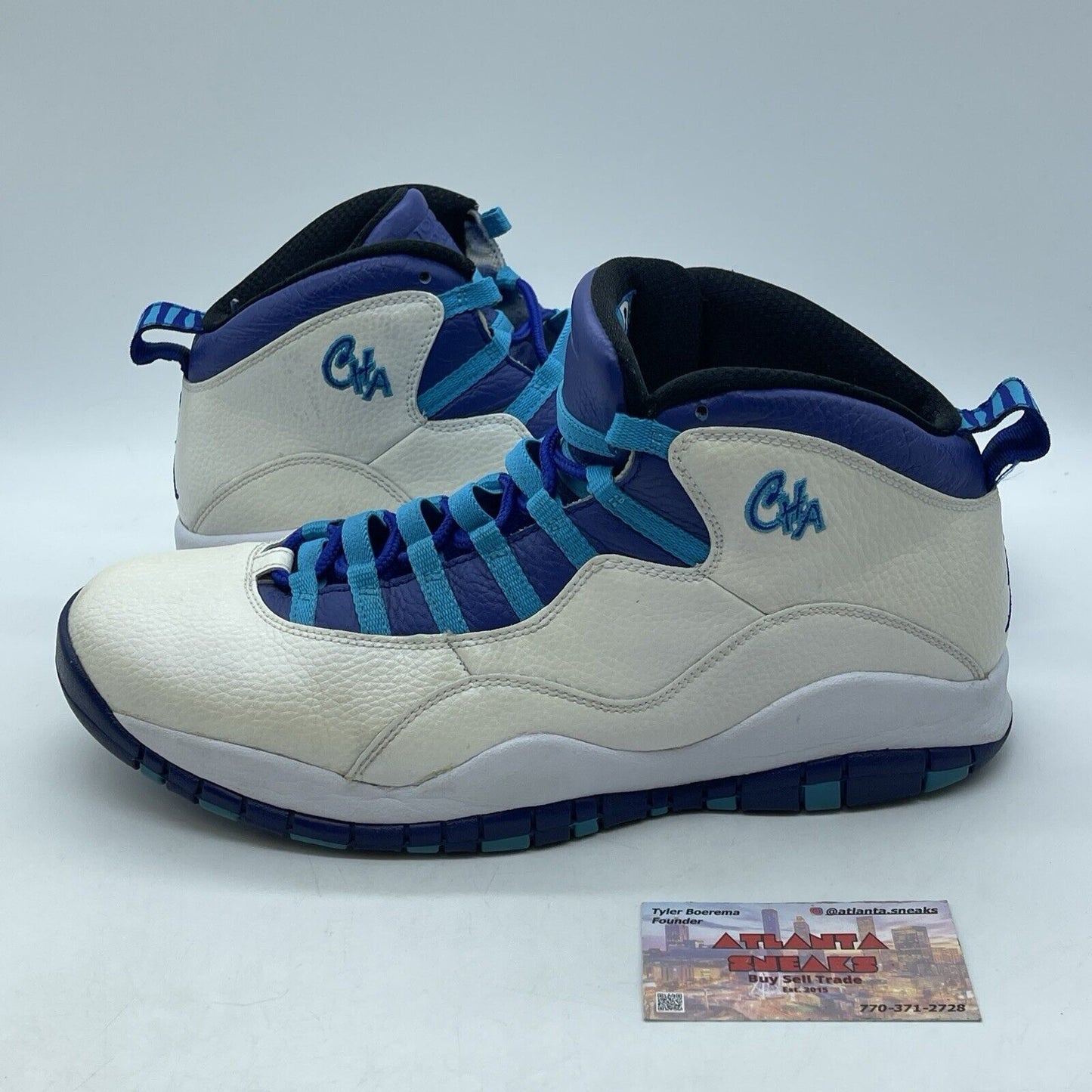 Size 12 - Air Jordan 10 Retro Charlotte Hornets White Blue Purple (310805-107)