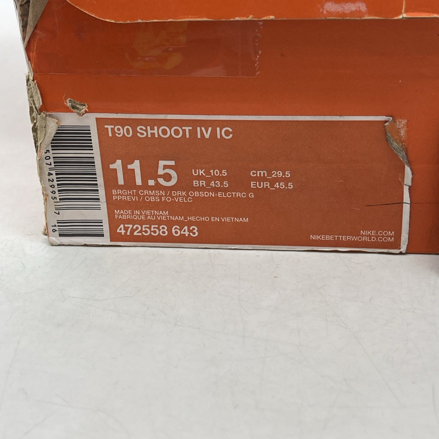 Size 11.5 - Nike total 90 Mens size 13 shoot IV Orange (472558-643)